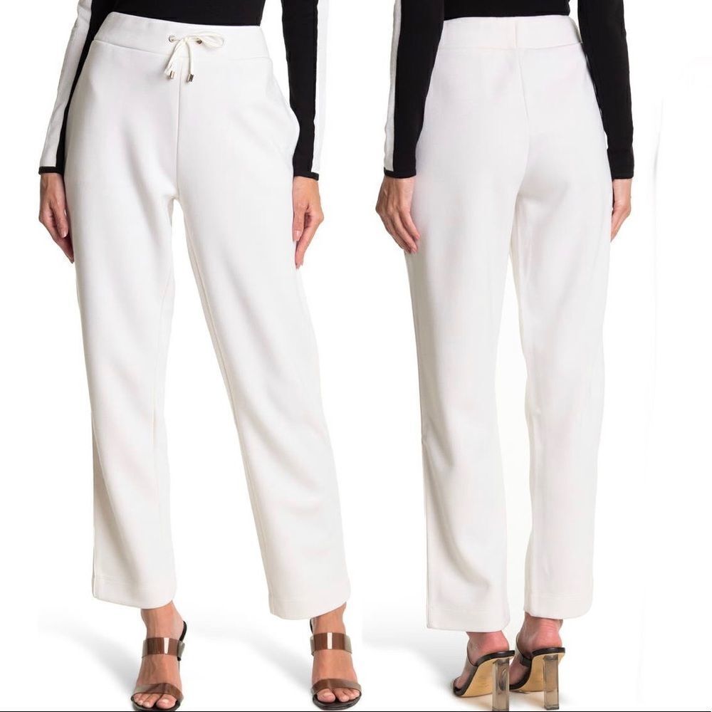 TED BAKER LONDON Vera Relaxed Fit Drawstring Waist Pants White US 10